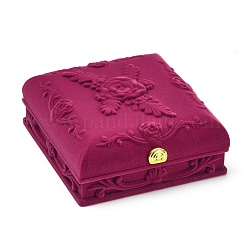 Rose Flower Pattern Velvet Jewelry Set Boxes&nbsp;VBOX-O003-04