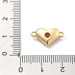 Rack Plating Brass Clear Cubic Zirconia Heart Connector Charms&nbsp;KK-Q017-24G
