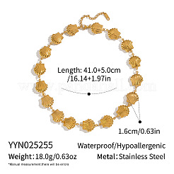 304 Stainless Steel Shell Shape Link Chain Necklaces for Women&nbsp;QD2017-1