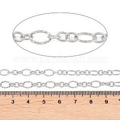 304 Stainless Steel Textured Oval Link Chains&nbsp;CHS-P028-12P