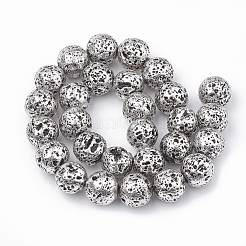 Electroplated Natural Lava Rock Beads Strands&nbsp;G-N0321-14E