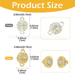 10 Bags Alloy Rhinestone Magnetic Clasps&nbsp;RB-FS0001-08G