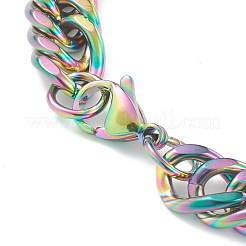 Ion Plating(IP) 304 Stainless Steel Curb Chain Bracelets&nbsp;STAS-B020-08MC