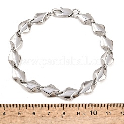 304 Stainless Steel Rhombus Link Chain Bracelets for Men Women&nbsp;BJEW-G766-03P-01