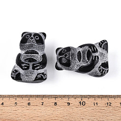 Natural Obsidian Panda Display Decorations&nbsp;G-T144-80
