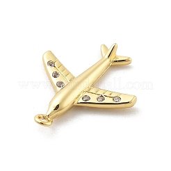 Brass Micro Pave Clear Cubic Zirconia Pendants&nbsp;KK-L228-45G
