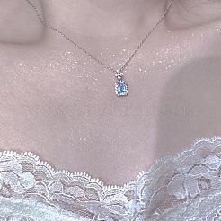 Brass Rhinestone Rectangle Perfume Bottle Pendant Necklaces for Women&nbsp;FS-WG20949-01