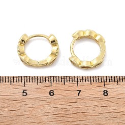 Brass Micro Pave Cubic Zirconia Huggie Hoop Earrings&nbsp;EJEW-K083-34G-B