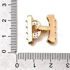 Brass Micro Pave Clear Cubic Zirconia Fold Over Clasps&nbsp;KK-C075-33G