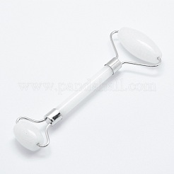 Natural White Jade Brass Face Massager&nbsp;MRMJ-G009-06P