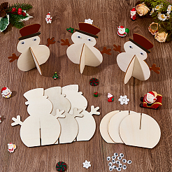 6Pcs Christmas Unfinished Wooden Snowman Ornaments&nbsp;WOOD-SP0001-72