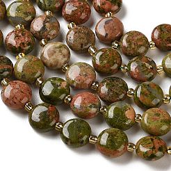 Natural Unakite Beads Strands&nbsp;G-H005-B11-01