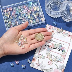 100Pcs 5 Colors UV Plating Transparent Acrylic Beads&nbsp;MACR-YW0004-89