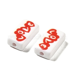 200Pcs Printed  Opaque Acrylic Beads&nbsp;OACR-R005-01C