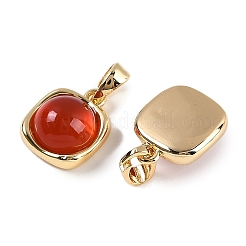 Natural Carnelian(Dyed & Heated) Square Charms&nbsp;KK-P283-46G