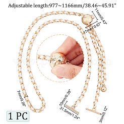 Braided PU Leather & Iron Chain Bag Handles&nbsp;FIND-WH0143-21KCG-02