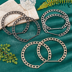 6Pcs 3 Colors Zinc Alloy Curb Chain Bag Handles&nbsp;FIND-PH0018-80
