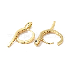 Green Cubic Zirconia Snake Hoop Earrings&nbsp;EJEW-G312-07G