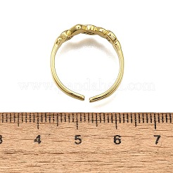 Brass Micro Pave Clear Cubic Zirconia Cuff Rings for Women&nbsp;RJEW-H247-28G