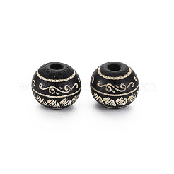Painted Natural Wood Beads&nbsp;WOOD-T021-56