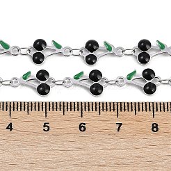 304 Stainless Steel Enamel Cherry Link Chains&nbsp;CHS-M007-01P-02