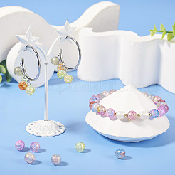 180Pcs 9 Colors Baking Paint Crackle Glass Beads&nbsp;DGLA-TA0001-06
