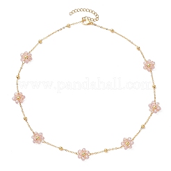 Flower Glass Beads Necklace&nbsp;NJEW-JN04937