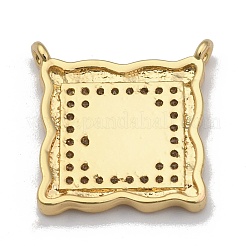 Brass Micro Pave Clear Cubic Zirconia Pendant Link&nbsp;LS-ZIRC-A013-36G