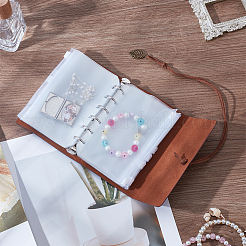 1Pc Rectangle with Leaf Pattern Imitation Leather with Iron Binder Cover and 12Pcs PVC Binder Bag&nbsp;AJEW-BC0010-02