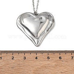 Valentine's Day 304 Stainless Steel Textured Pendant Necklaces&nbsp;SA-CBA5A8D-06P