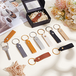64Pcs 16 Colors PU Leather Keychain&nbsp;KEYC-PH0002-07