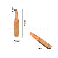 Transparent Resin & Walnut Wood Pendants&nbsp;RESI-CJ0001-78