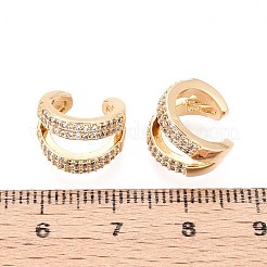 Brass Micro Pave Clear Cubic Zirconia Cuff Earrings&nbsp;EJEW-T047-69G