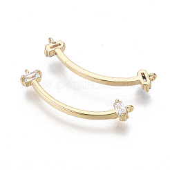 Brass Micro Pave Cubic Zirconia Links Connectors&nbsp;KK-S356-103-NF