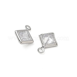 Brass Pave Clear Cubic Zirconia Charms&nbsp;CU-CBAD360-04P-02