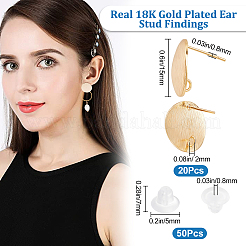 20Pcs Brass Stud Findings&nbsp;KK-BBC0003-76