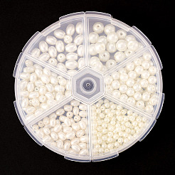 410Pcs 6 Styles Glass Pearl Beads&nbsp;HY-TA0003-04B