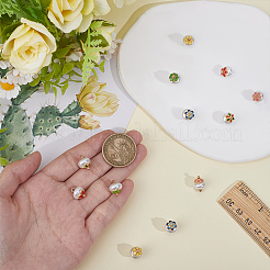 24Pcs 6 Colors 1-Hole Alloy Resin Buttons&nbsp;BUTT-ME0001-17