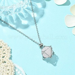 Crystal Cage Holder Necklace&nbsp;NJEW-JN04602-01