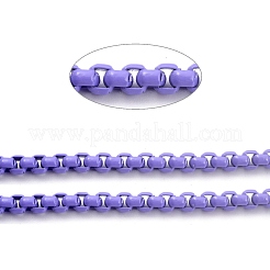 Eco-friendly Spray Painted Handmade Brass Box Chains&nbsp;KK-J276-17-P03