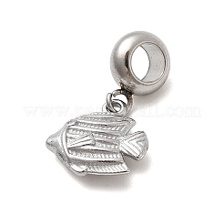 304 Stainless Steel Sea Animal European Dangle Charms&nbsp;STAS-D153-04B-P
