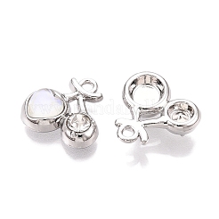 Rack Plating Alloy Glass Pendants&nbsp;FIND-N005-13P