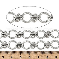 304 Stainless Steel Textured Flat Round Link Chains&nbsp;CHS-C017-06P