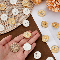 20Pcs 2 Colors 1-Hole Alloy Shank Buttons&nbsp;BUTT-GA0001-40