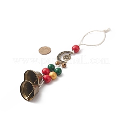 Christmas Theme Schima Wood Beaded Pendant Decorations&nbsp;HJEW-JM00926