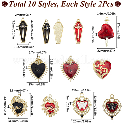 10 Styles Alloy Enamel Pendants&nbsp;ENAM-SC0005-60