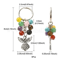 Mixed Gemstone Beads Keychain&nbsp;KEYC-YW0001-04