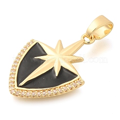 Brass Micro Pave Cubic Zirconia Pendants&nbsp;KK-S049-14G-02
