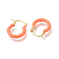 Brass Enamel Hoop Earrings for Women&nbsp;LS-EJEW-M211-01LG-C