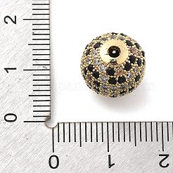 Brass Micro Pave Cubic Zirconia Beads&nbsp;KK-L228-11G